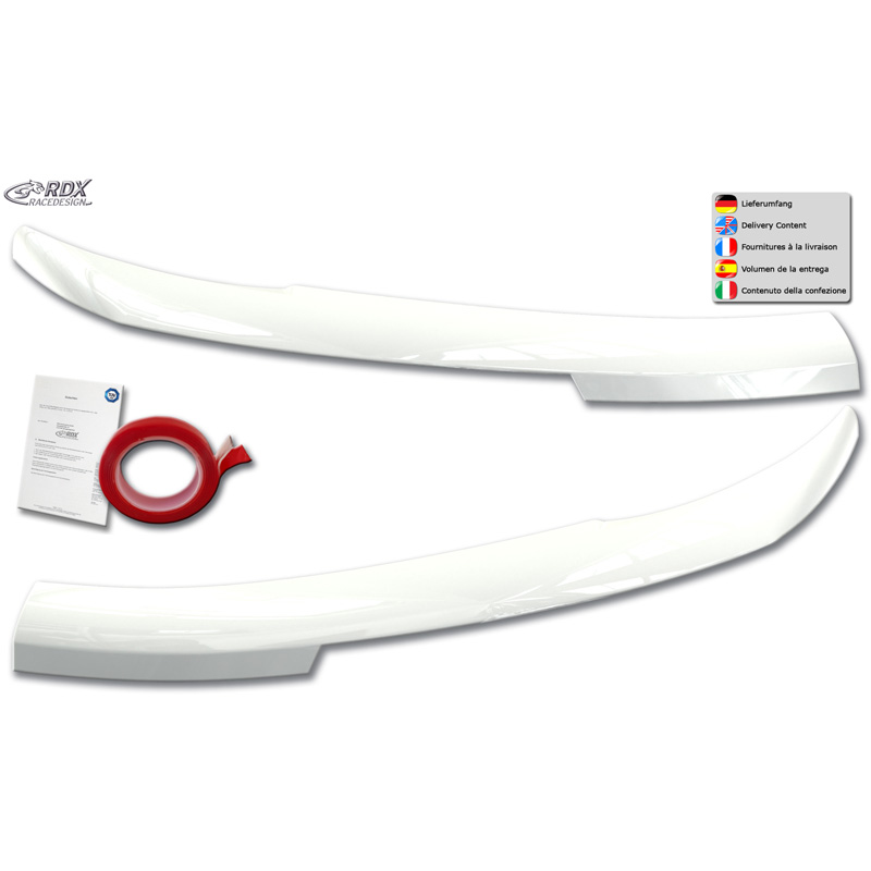 RDX Head light spoilers  Renault Master IV 2024- / Nissan Interstar 2024- (ABS Gloss White)