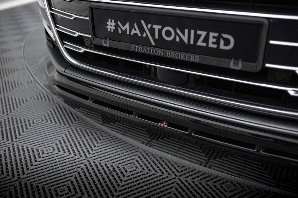 Voorspoiler passend voor Audi A8 D5 Maxton Glans Zwart