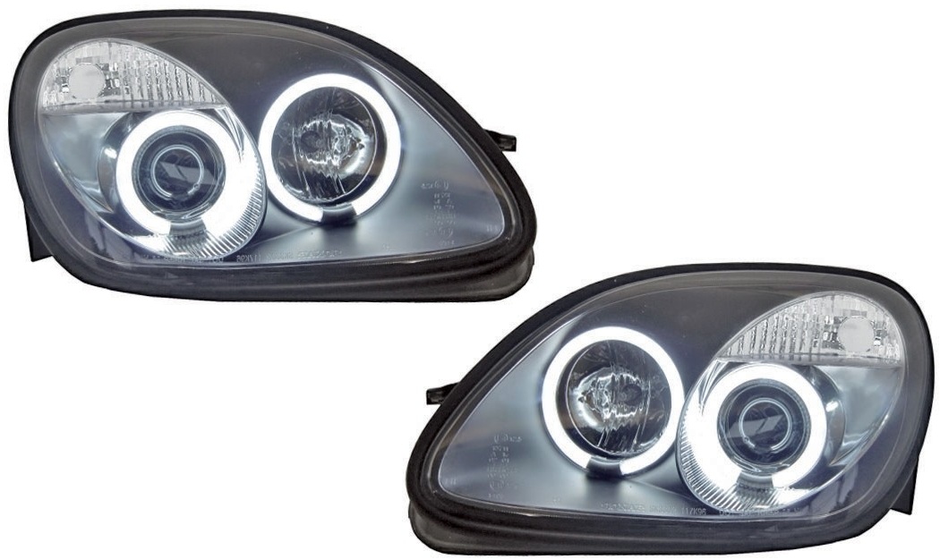 Headlights Mercedes SLK 96-04 H1+H1 Angel Eyes CCFL clear black