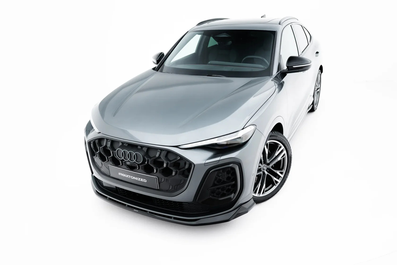 Voorspoiler passend voor Audi SQ5 / Q5 S-Line Sportback / SUV Mk3 Maxton Glans Zwart