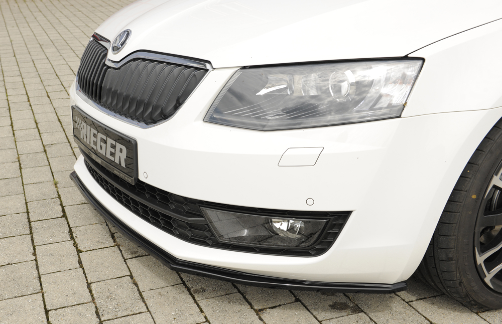Voorspoiler passend voor Skoda Octavia 5E 2013-2017 Zwart Glans Rieger