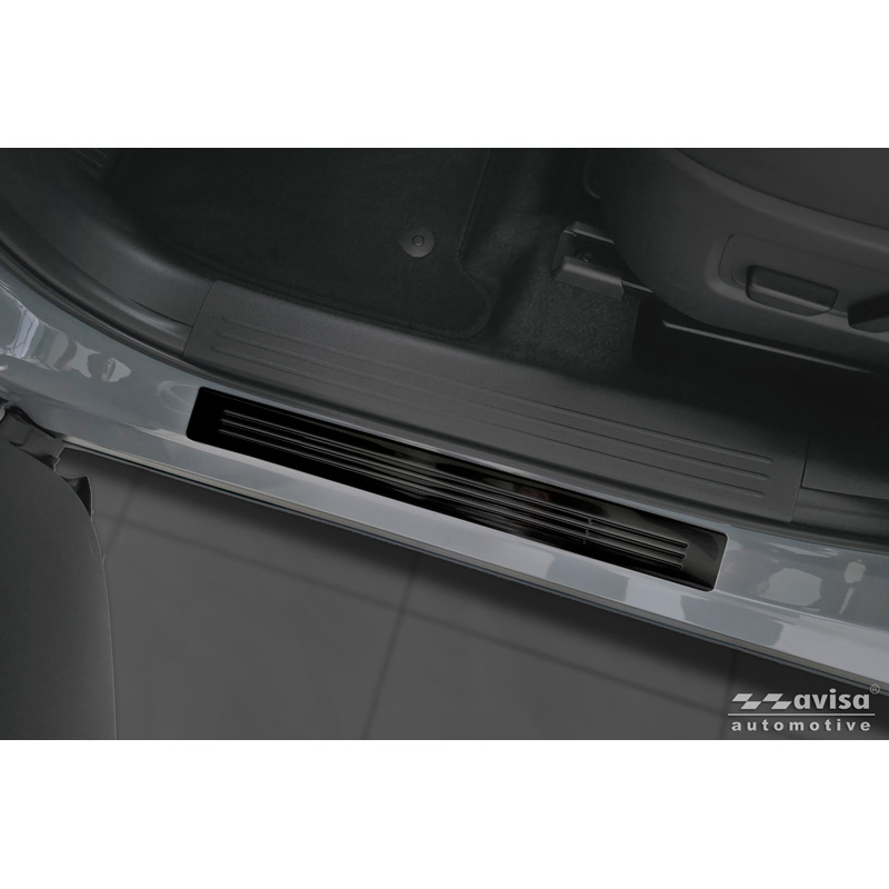 Avisa Black Inox door sill protectors  Mazda CX-5 III 2025- - 'Lines' - 4-pieces