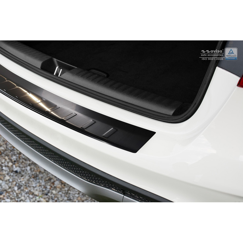 Black Stainless Steel Rear bumper protector  Mercedes GLA 2013-2020 'Ribs'