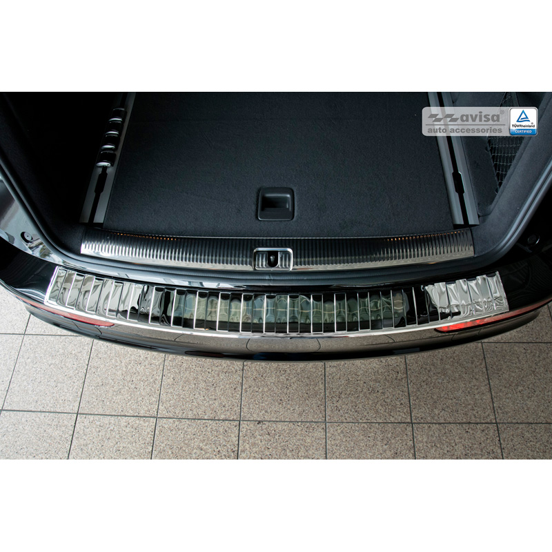 Chrome Stainless Steel Rear bumper protector  Audi Q5 2008-2012 & 2012- 'Ribs'