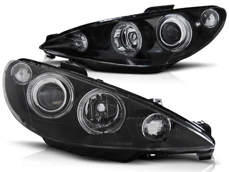 Headlights Peugeot 206 Angel Eyes elr BlackSPECIAL PRICE