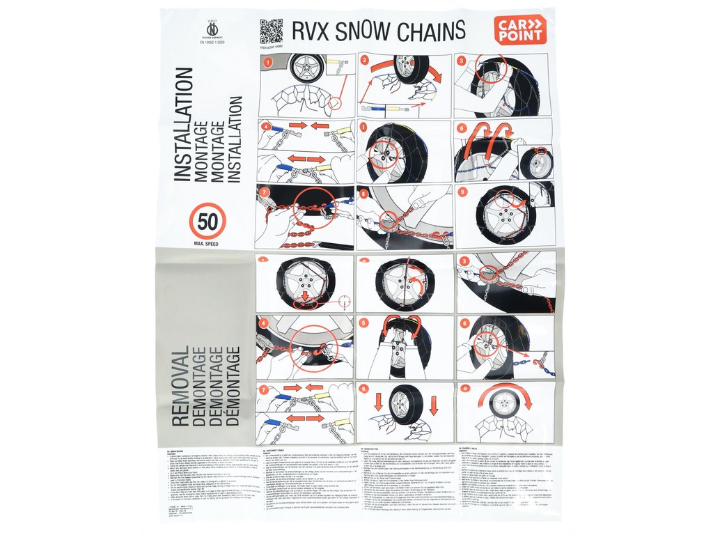 Sneeuwkettingen Carpoint RVX-255 16mm 15/16/17/18/19/20 inch