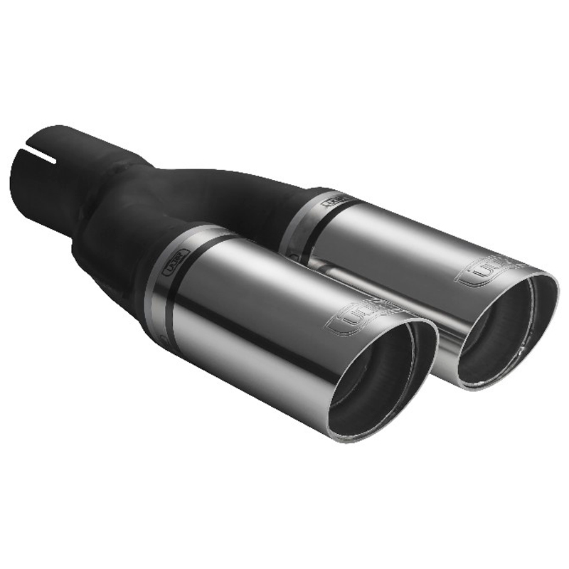 Ulter Sport Exhaust finisher - Double Round Ø60mm Race - Length 220mm - Installation ->50mm - Inox
