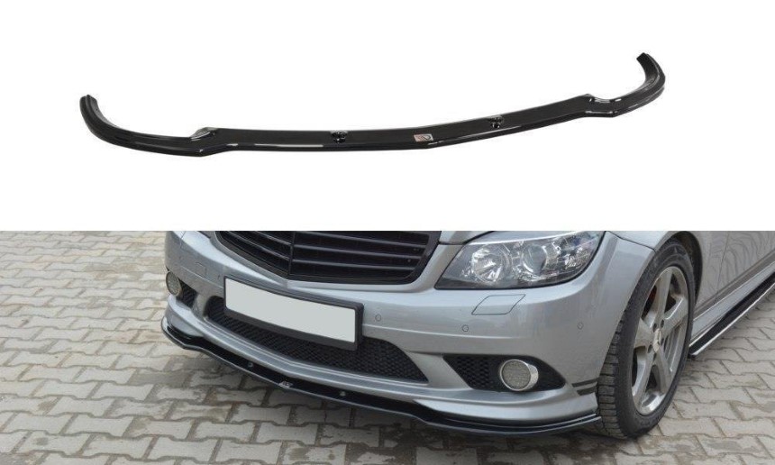 Voorspoiler passend voor Mercedes C-klasse W204 AMG-Line Maxton Design glans zwart