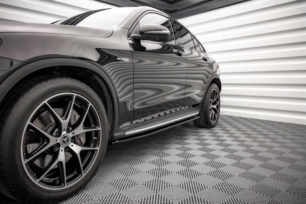 Zijskirts passend voor Mercedes GLC AMG Pakket X253 Maxton Glans Zwart