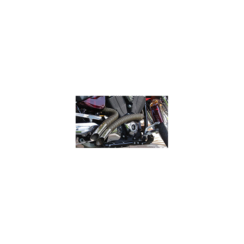 Simoni Racing Exhaust Heat-Insulating Wrapping Kit 1 - 15m x 5cm + 6 clamps < 1000°C - Titanium Fibre