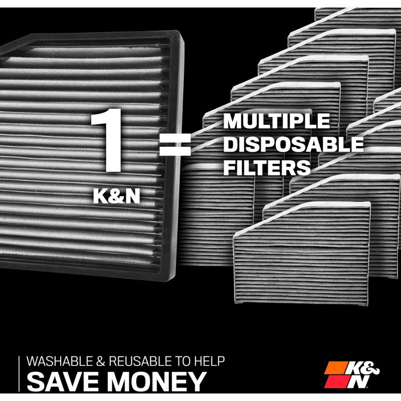 K&N Cabin Air filter  Audi A4 / A5 / A6 / A7 / A8 / Q5 / Q6 /Q7 / Q8 (incl. S, RS, Quattro, Avant, Sportback variants) (VF3027)