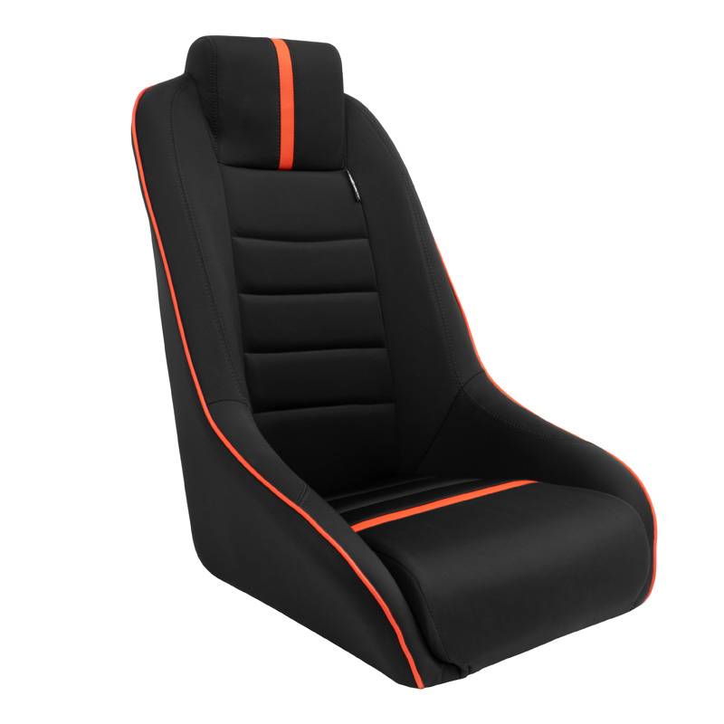 Sport seat 'Classic RS' - Black/Red - Non-reclinable back-rest + Integrated head-rest - incl. slides