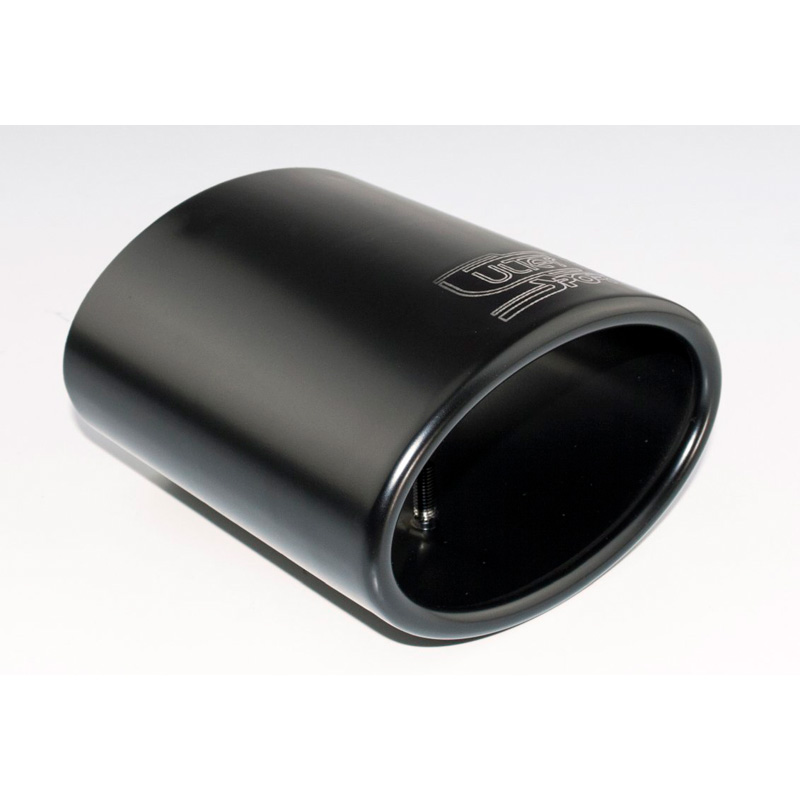 Ulter Sport Exhaust finisher - Oval 120x80mm - Length 120mm - Installation 50-70mm - Black Inox
