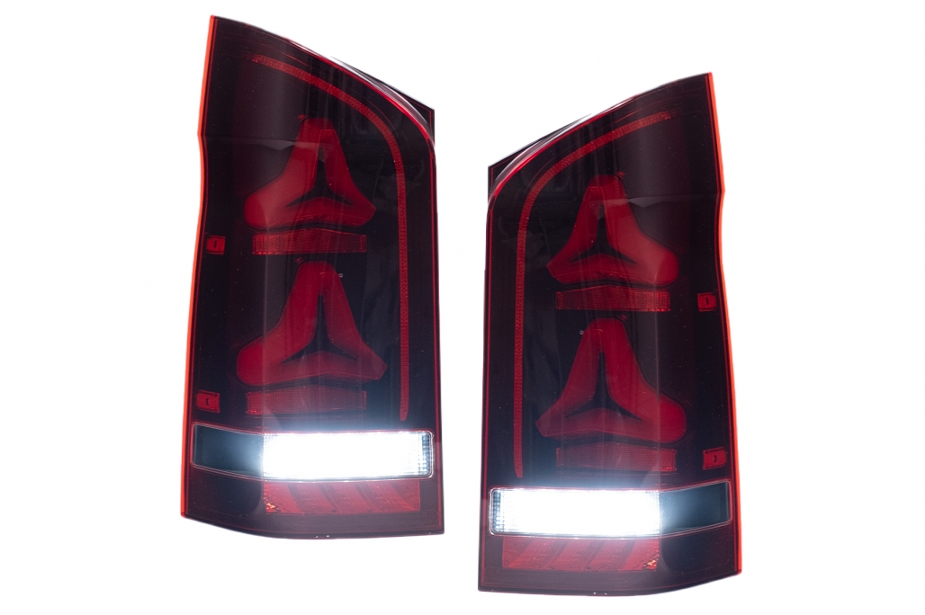 Full LED Taillights Smoke suitable for Mercedes V-Class W447 (2014-2019) Single Rear Door with Dynamic Sequential Turning Lights