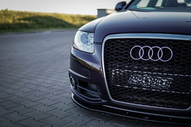 Voorspoiler passend voor Audi A6 S-Line C6 FL Sedan Glanzend Zwart