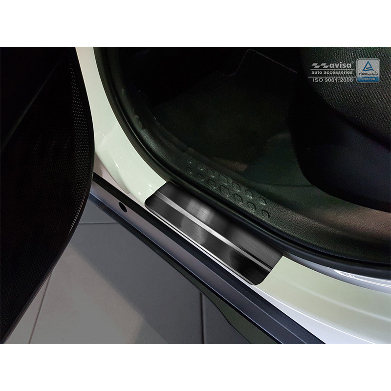 Black Inox door sill protectors  Toyota C-HR 2016-2019 & FL 2019-2023 & RAV4 IV FL 2016-2018 & Lexus NX 2014-2021 - 'Exclusive' - 4-pieces