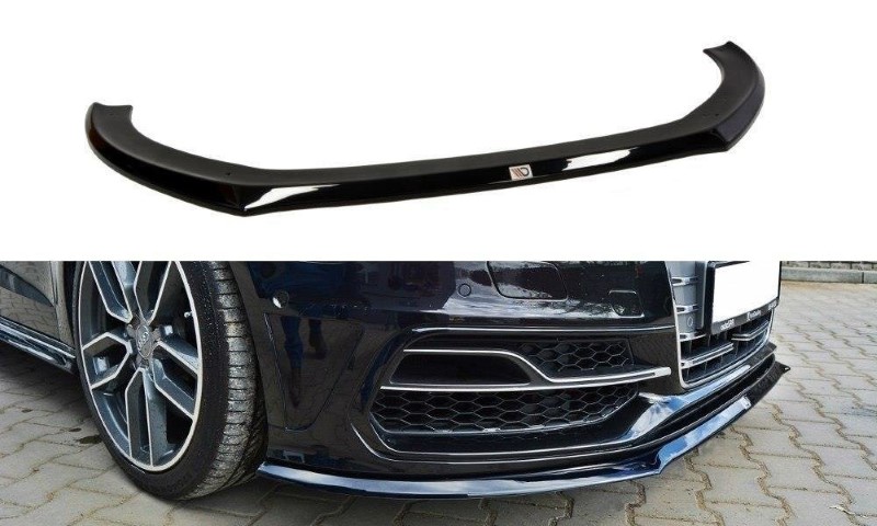 Voorspoiler passend voor Audi S3 / A3 S-line 8V Hatchback / Sportback glanzend zwart