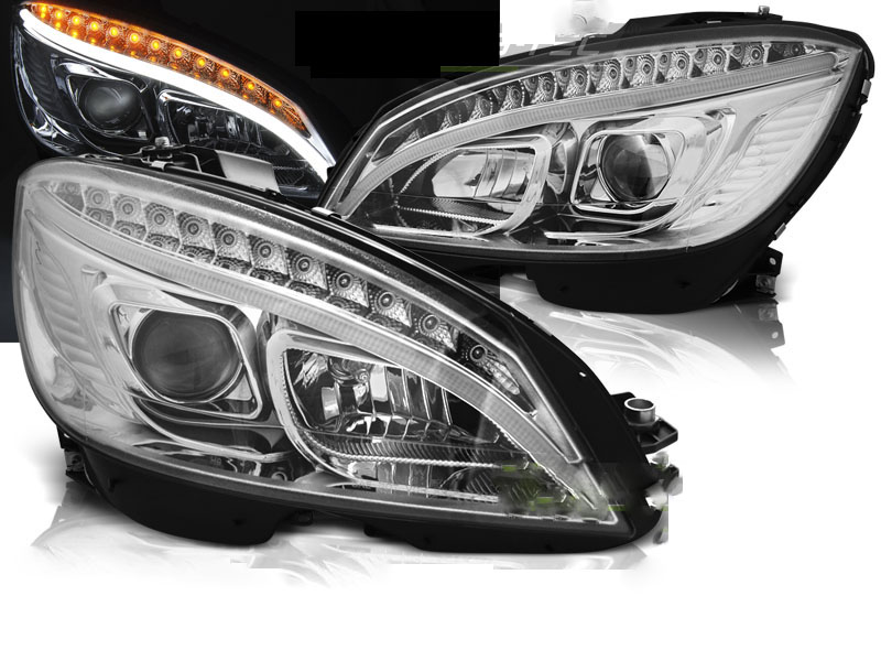 Headlights Mercedes W204 2011-.. Xenon look DRL