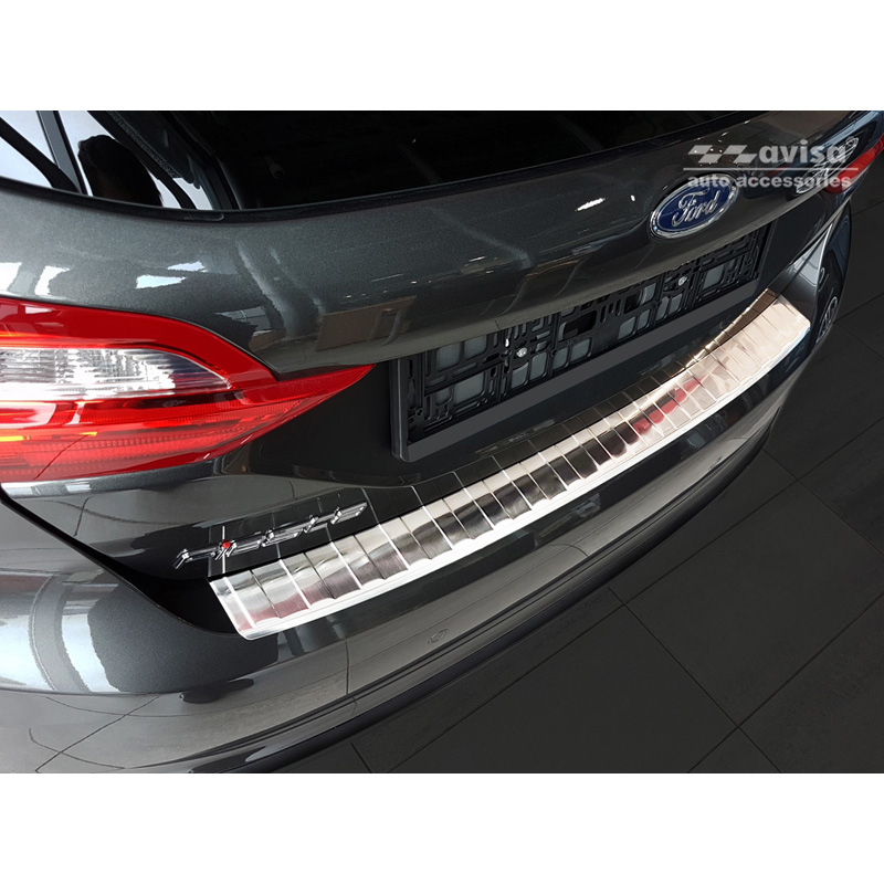 Stainless Steel Rear bumper protector  Ford Fiësta MK8 2017- & Ford Focus III Facelift 2014-2018 'Ribs'