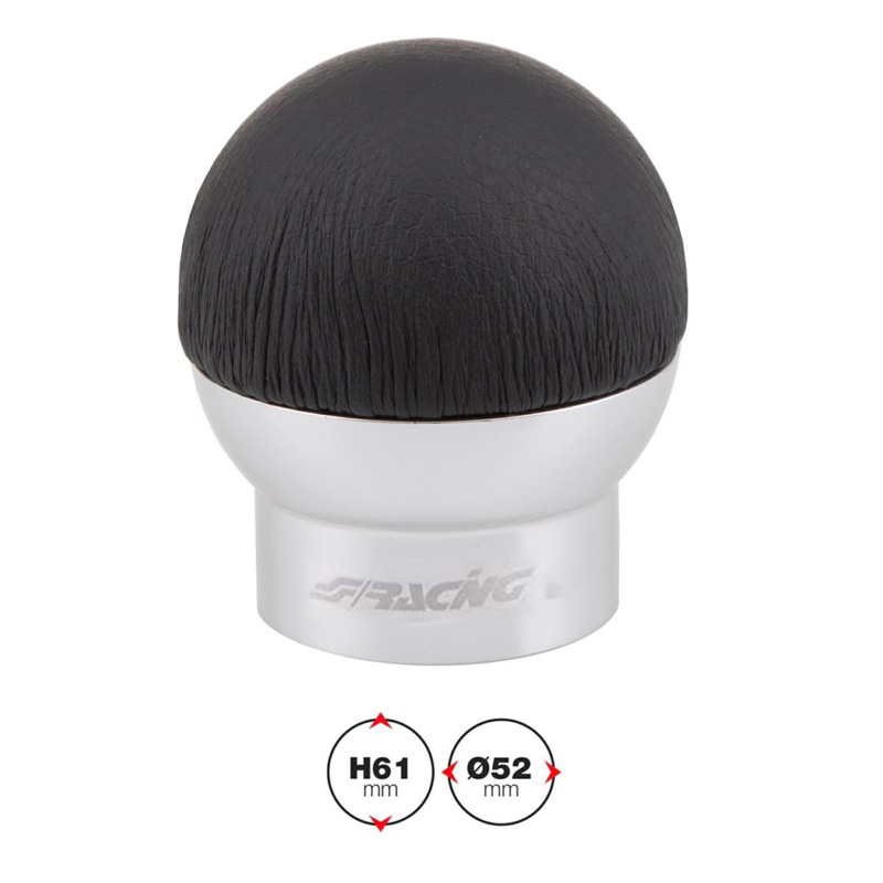 Simoni Racing Gear Knob Special College - Black Leather/Chrome (for reverse lock-out)