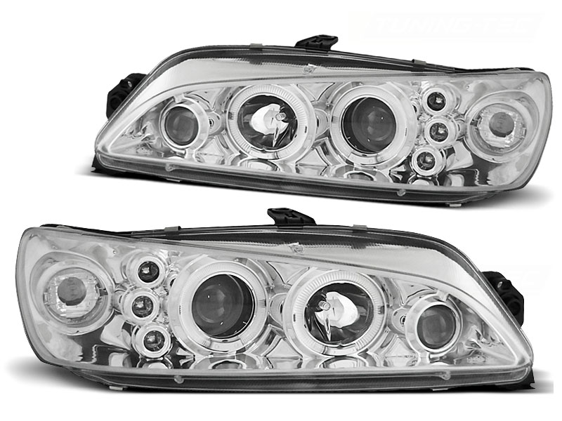 Headlights Peugeot 306 97-99 Chrome + HaloRims