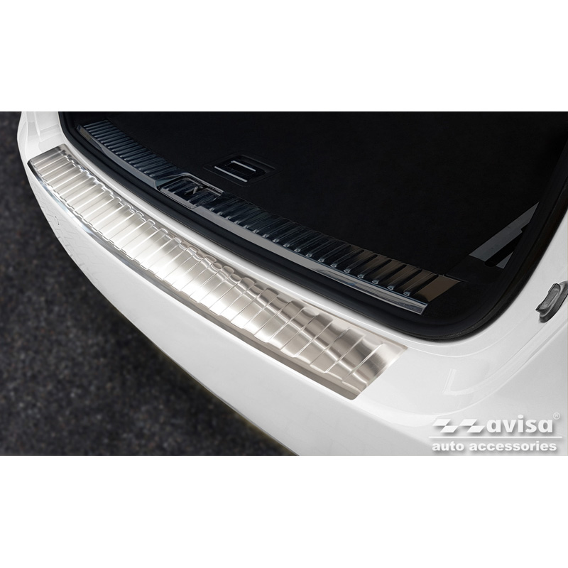 Stainless Steel Rear bumper protector  Porsche Cayenne II 2010-2014 & FL 2014- 'Ribs'