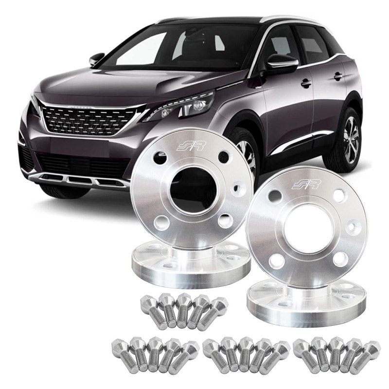 Simoni Racing Aluminium Wheel Spacer Kit - 2x16mm(FA) - 2x20mm(RA) (Hub 65,1mm) including wheel bolts -  Peugeot various