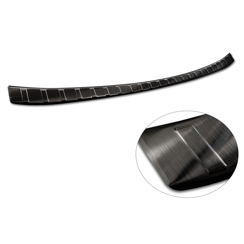 Black Stainless Steel Rear bumper protector  BMW iX (I20) 2021- 'Ribs'