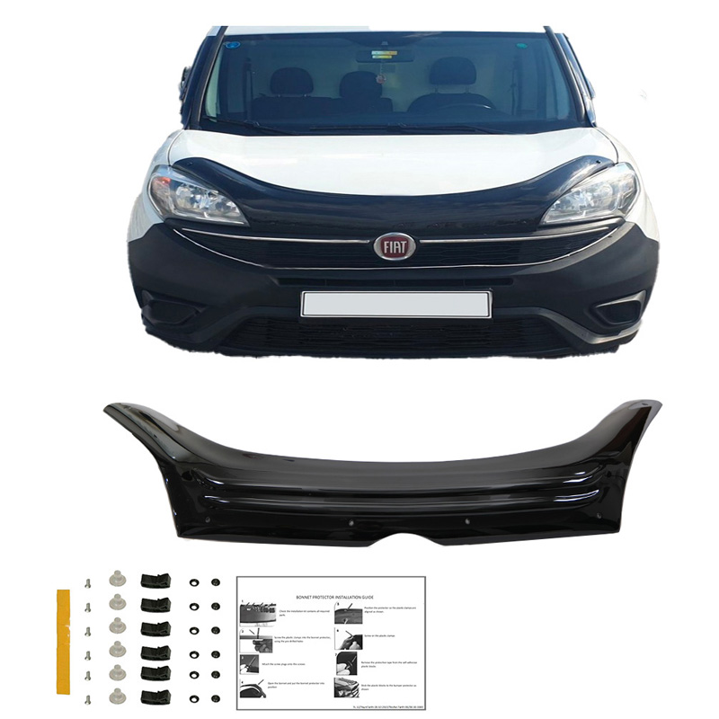 Bonnet Protector  Fiat Doblo 2nd Gen. Facelift 2015-2020 - Gloss black