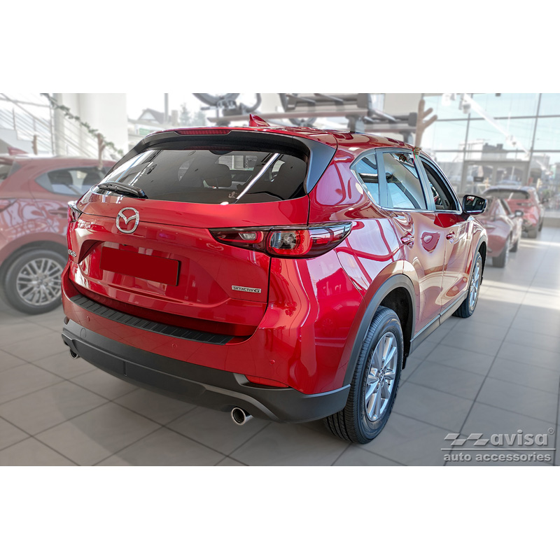 Matt Black Stainless Steel Rear bumper protector  Mazda CX5 II 2017- incl. Facelift 'Ribs'