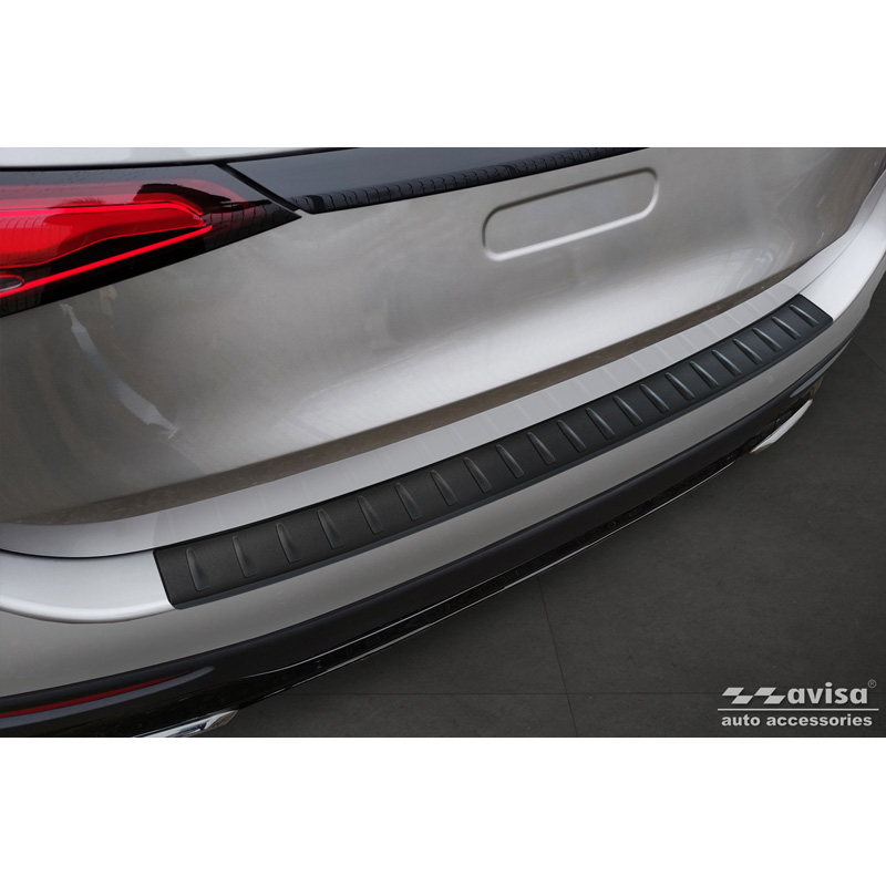 Matt Black Stainless Steel Rear bumper protector  Mercedes GLC II (X254) 2022- 'Ribs'