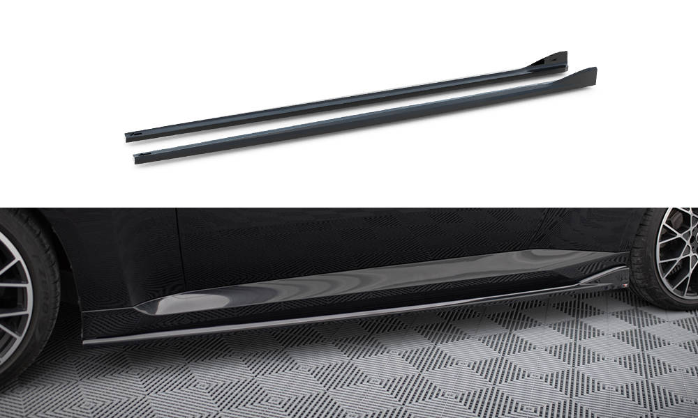 Zijskirts V.2 BMW 2 Serie Coupe G42 Maxton Glans Zwart