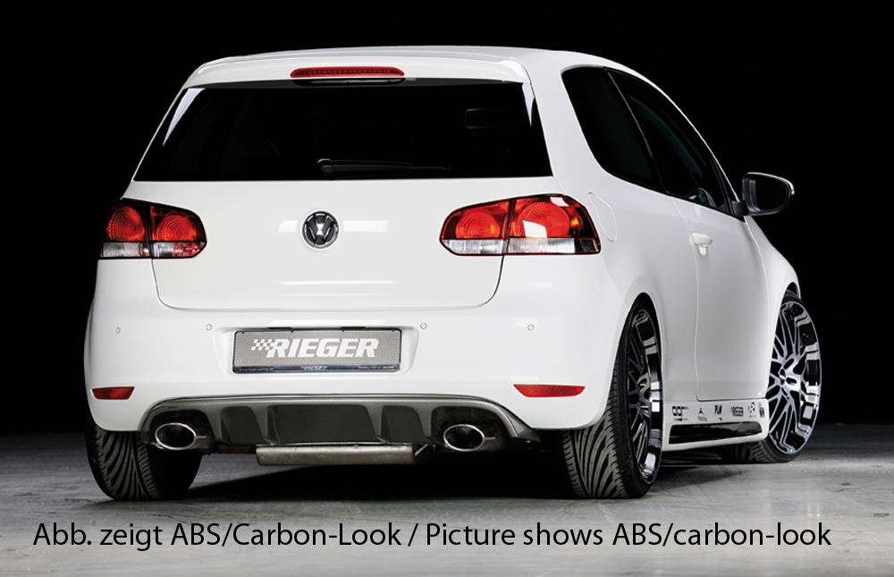 Diffuser passend voor Volkswagen Golf 6 GTI GTD Rieger Mat Zwart
