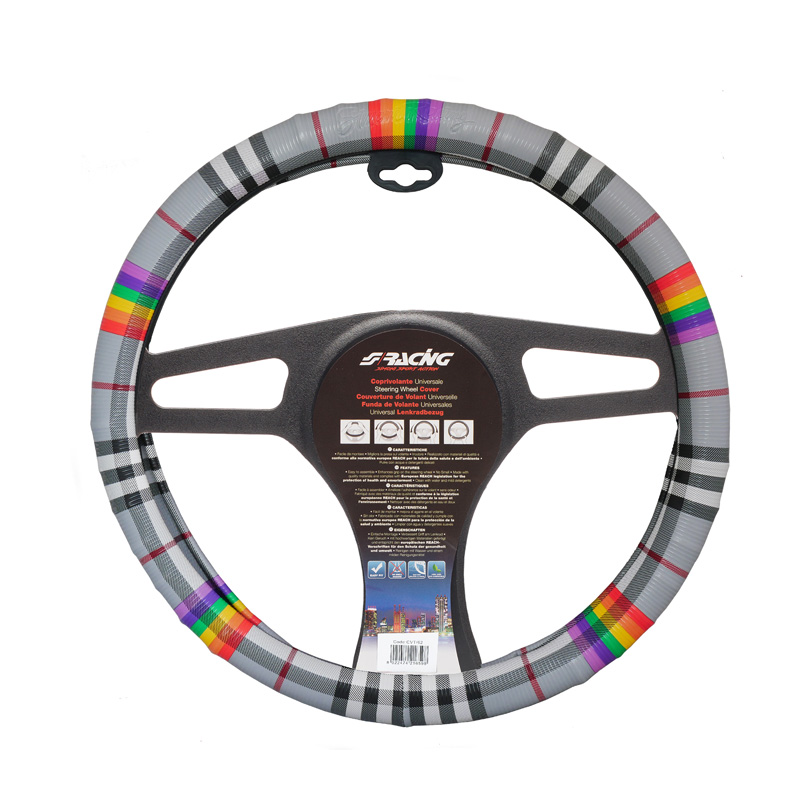 Simoni Racing Steering Wheel Cover Fancy - Multicolour Ecoleather - 37-39cm
