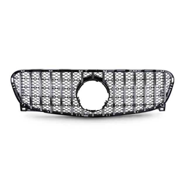 Grill passend voor Mercedes GLA X156 13-16 Glans Zwart/Chroom GT Look