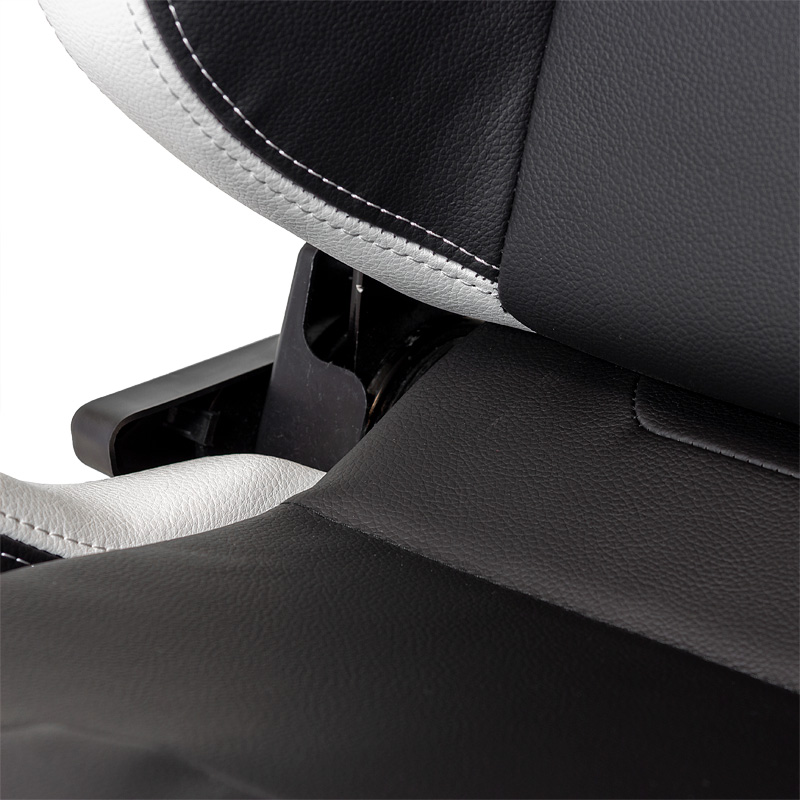 Sport seat 'RS6-II' - Matt-Black/White Synthetic leather - Dual-side reclinable back-rest - incl. slides