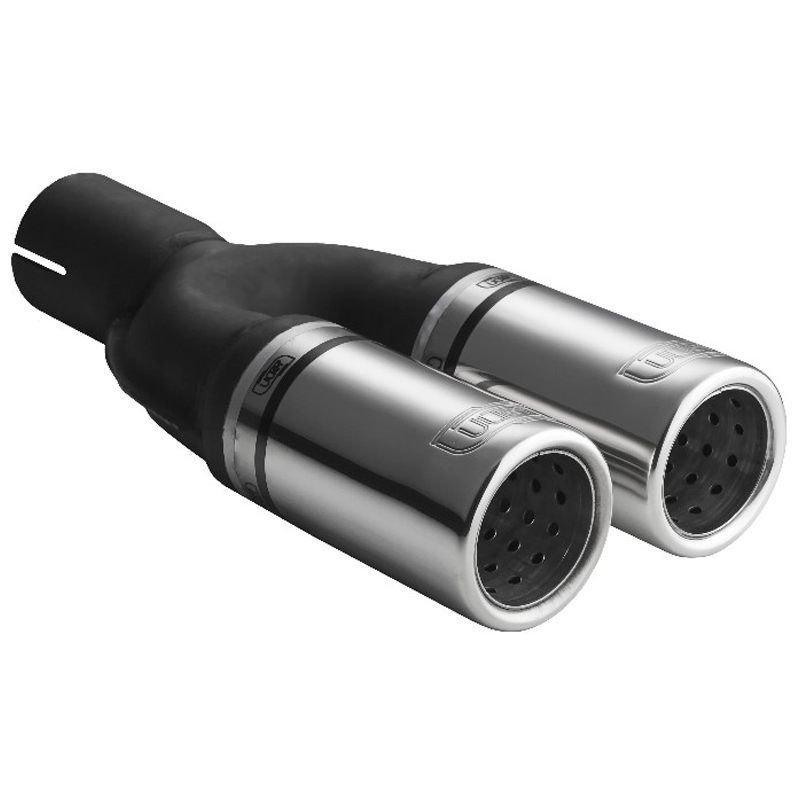 Ulter Sport Exhaust finisher - Double Round Ø60mm - Length 170mm - Installation ->50mm - Inox