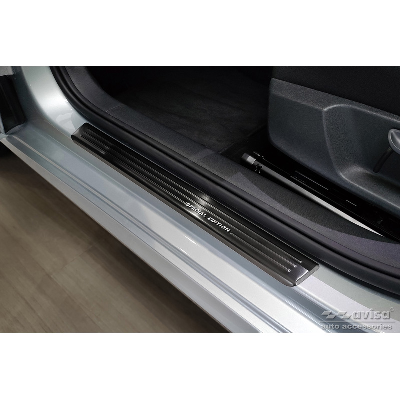 Black Inox door sill protectors  Skoda Fabia IV Hatchback 2021- 'Special Edition' - 4-pieces