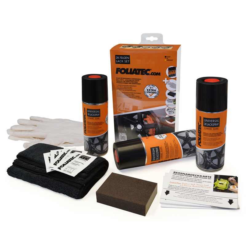 Foliatec Universal 2C Spray Paint Kit - silver metallic glossy 3x400ml