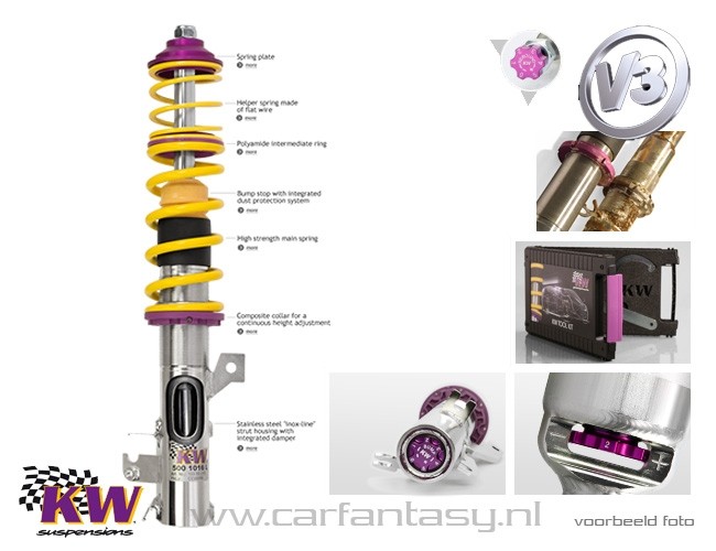 Coilover KW V3 inox Porsche Cayman 987 2.9 01/2006-