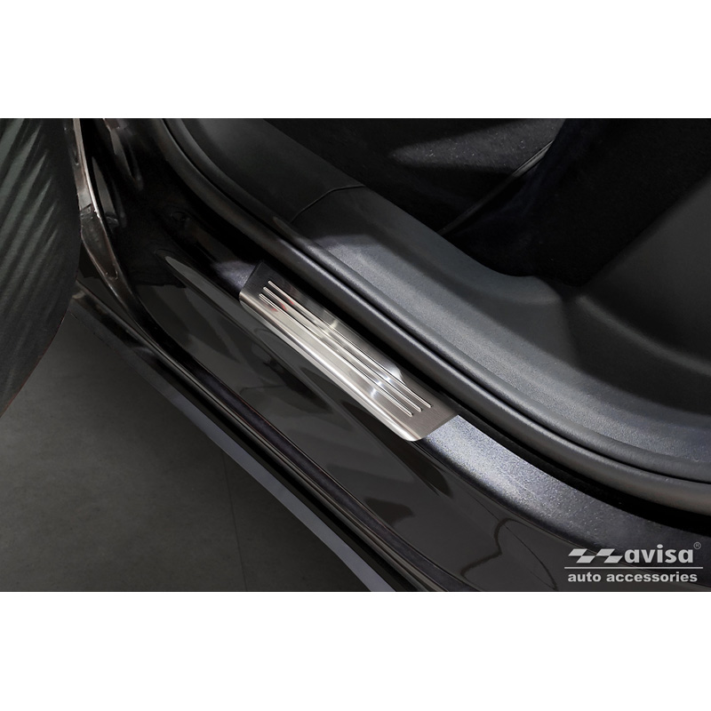Inox door sill protectors  Volkswagen ID.4 2020- - 'Lines' - 4-pieces