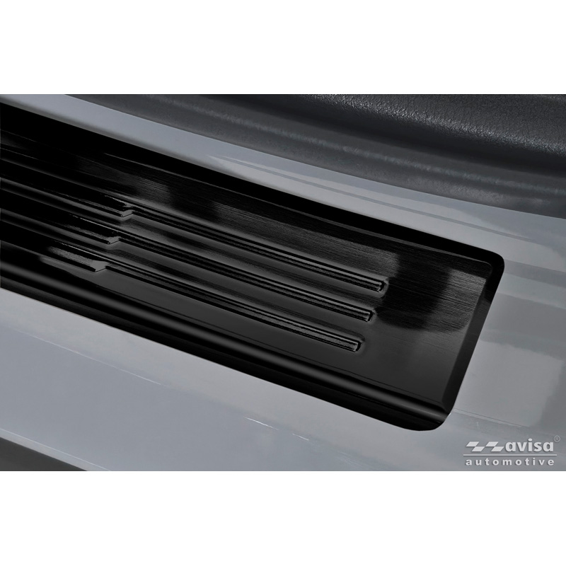 Avisa Black Inox door sill protectors  Mazda CX-5 III 2025- - 'Lines' - 4-pieces