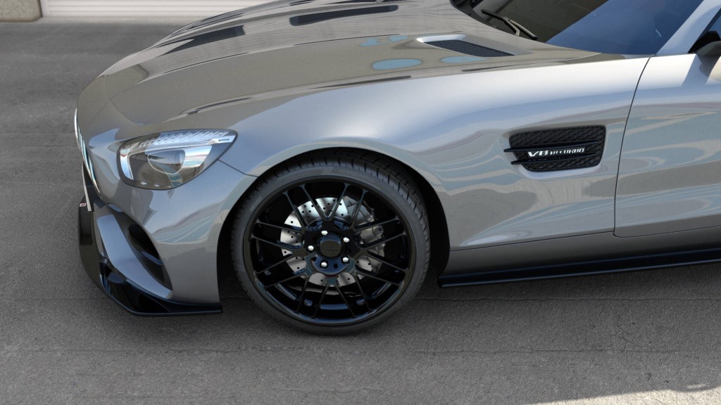 Voorspoiler passend voor Mercedes AMG GT S C190 Glans Zwart