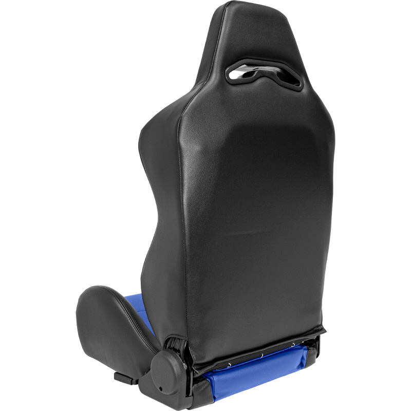 Sport seat 'Eco' - Black/Blue Synthetic leather - Left-side reclinable back-rest - incl. slides