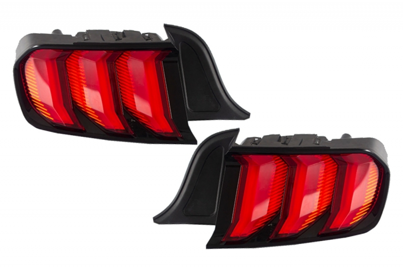 Full LED Taillights suitable for Ford Mustang VI S550 (2015-2022) Black with Dynamic Sequential Turning Lights