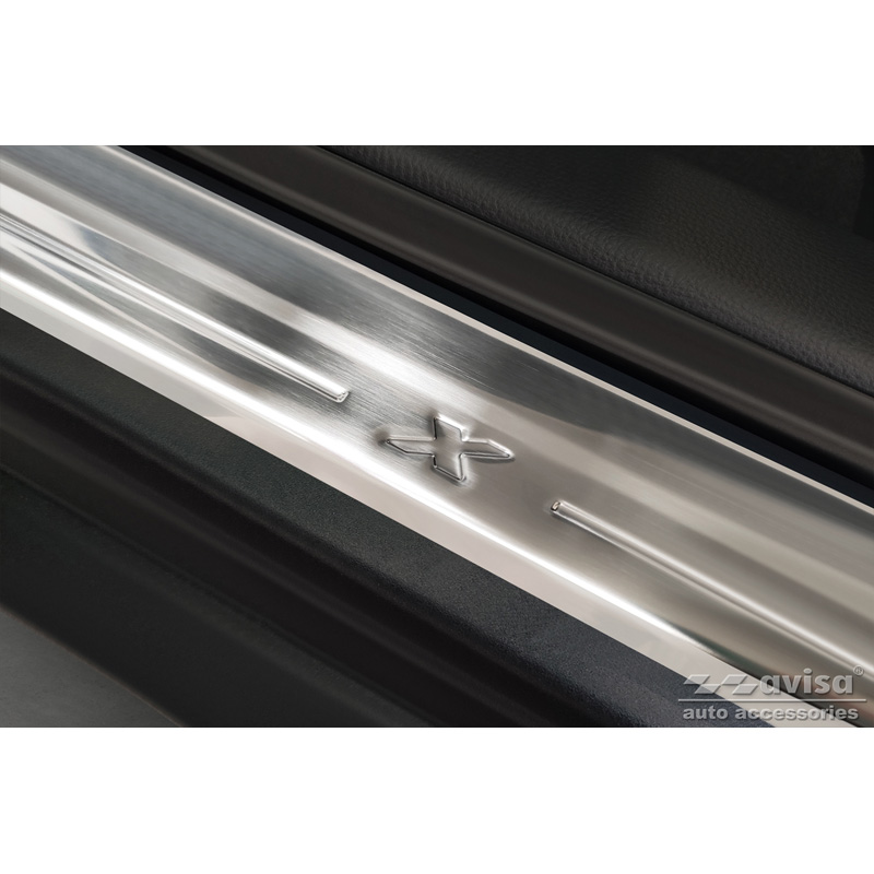 Stainless Steel Door sill protectors  Toyota Aygo X 2022- 'Lines X' - 4-pieces