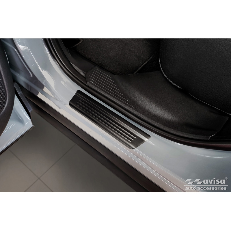 Black Stainless Steel Door sill protectors  Nissan Qashqai III 2021- - 'Special Edition' - 4-pieces