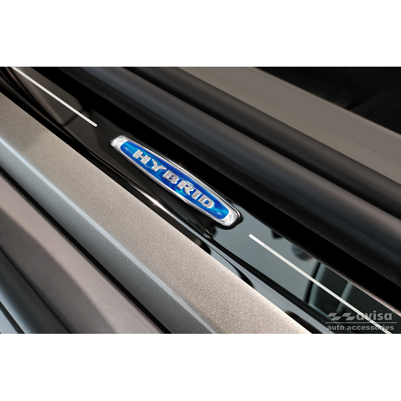 Mirror Black Inox door sill protectors  Volvo V90 2016- 'Hybrid' - 4-pieces