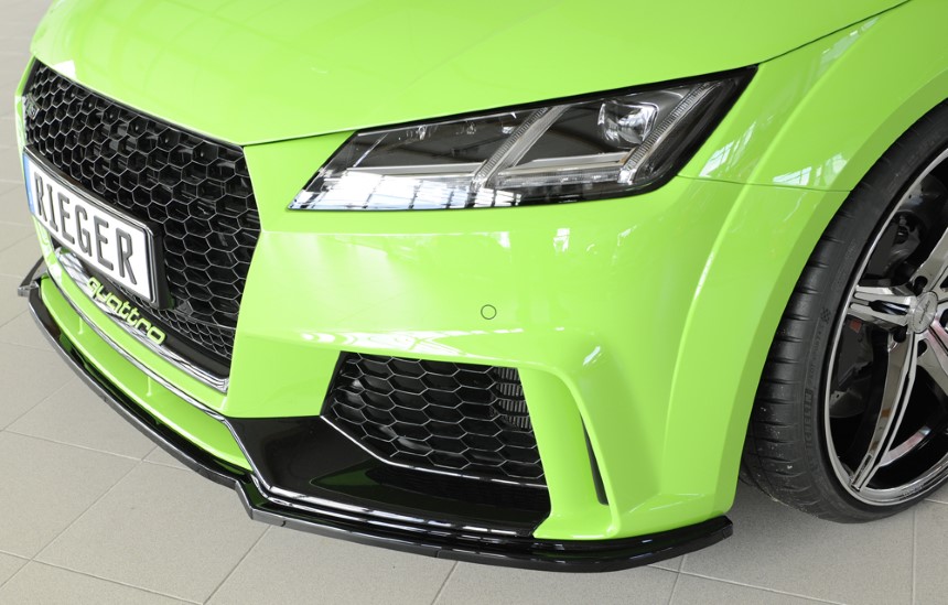 Voorspoiler passend voor Audi TT RS 8J1-FV/8S 16-18 Zwart Glans Rieger