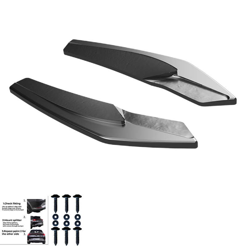 Oneway Rear Side Diffusors  Audi A3 (8Y) Sedan S-Line/S3 Facelift 2025- - Gloss black